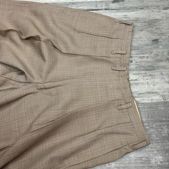 Vintage 1950s Tan w/ Orange Check Plaid Suit 38R - Picture 11 of 16